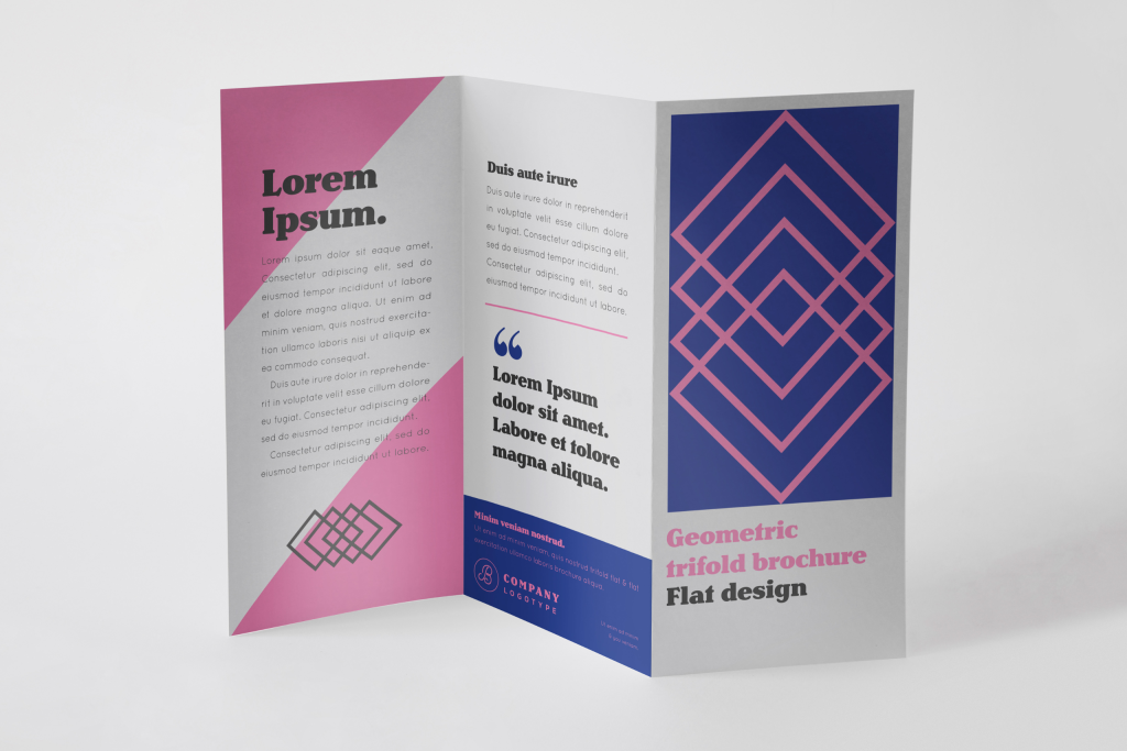 image of a tri-fold brochure, aladdin print custom printing, marketing materials for small business